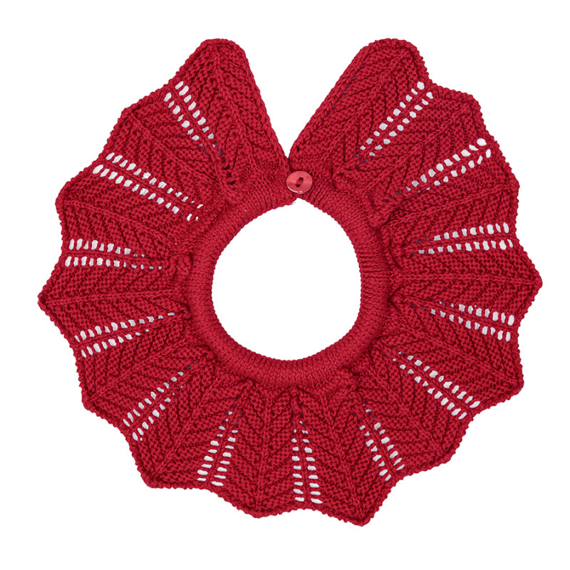 Link stitch openwork collar RED VELVET