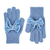 Guants amb llaç gran de vellut BLAU FRANCES