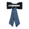 Pince à cheveux coquette avec noeud en velours BLEU MARINE