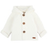 Garter stitch hooded short coat CREAM