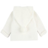 Garter stitch hooded short coat CREAM
