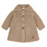 Pearl stitch short coat in merino wool blend BISCUIT