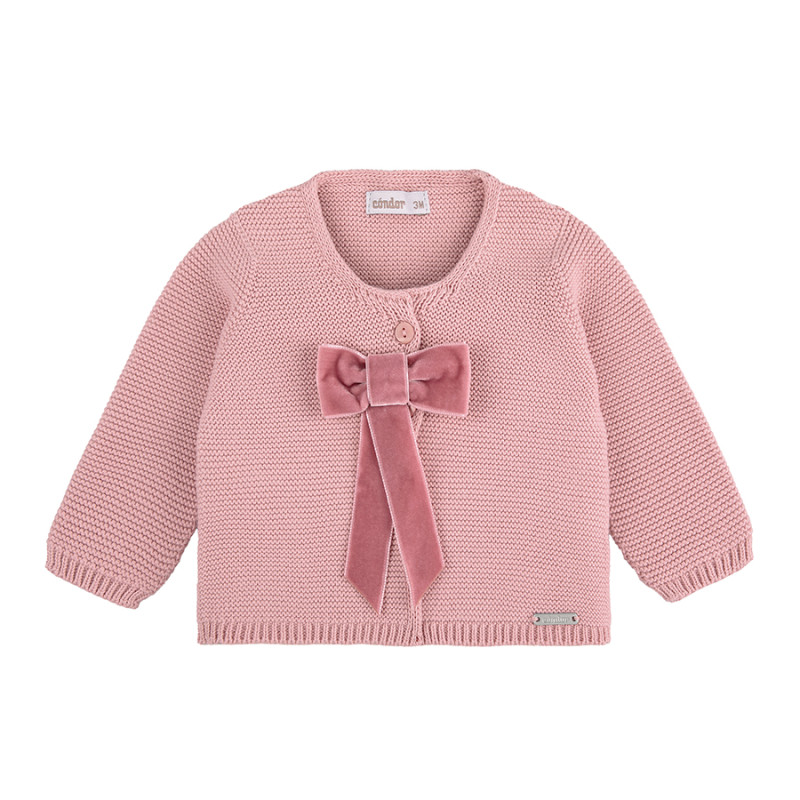 Jaqueta malla girada amb llaç de vellutcoquette ROSA MAQUILLATGE