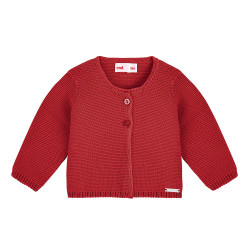 Garter stitch cardigan RED...