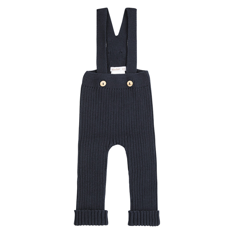 Pantalons canalé amb tirants BLAU MARI