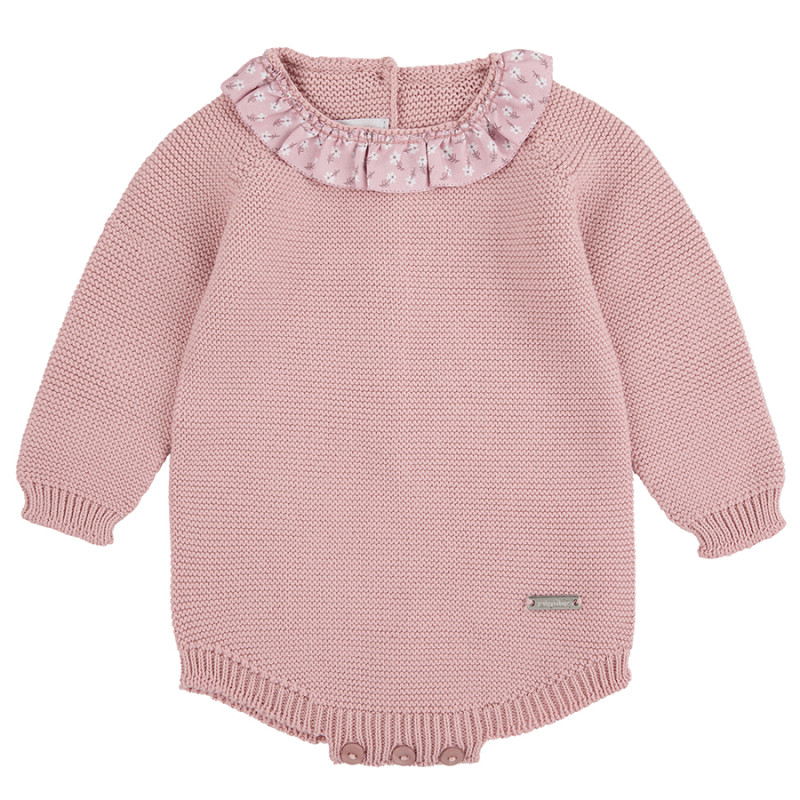 Body with liberty flower frill trim on the collar PALE PINK