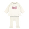 Liberty bow set (sweater + trousers) CREAM