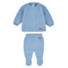Merino blend set (sweater + footed leggings) AIR BLUE
