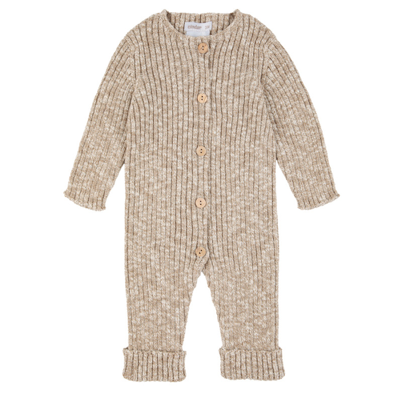 Twisted thread ribbed rompersuit LINEN