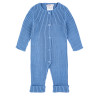 Front opening ribbed rompersuit FRENCH BLUE