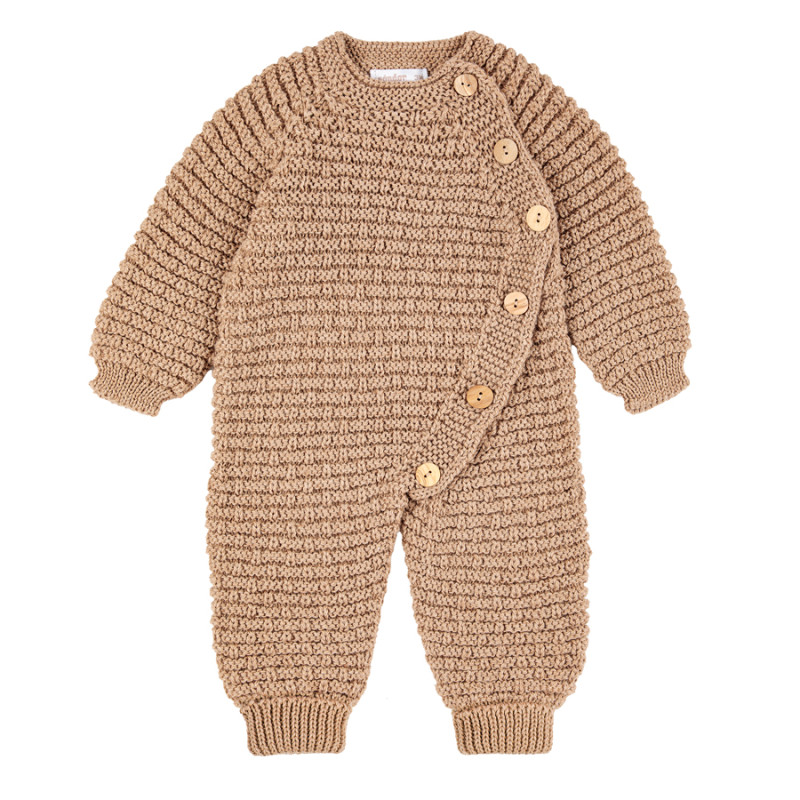 Merino blend bulky playsuit BISCUIT