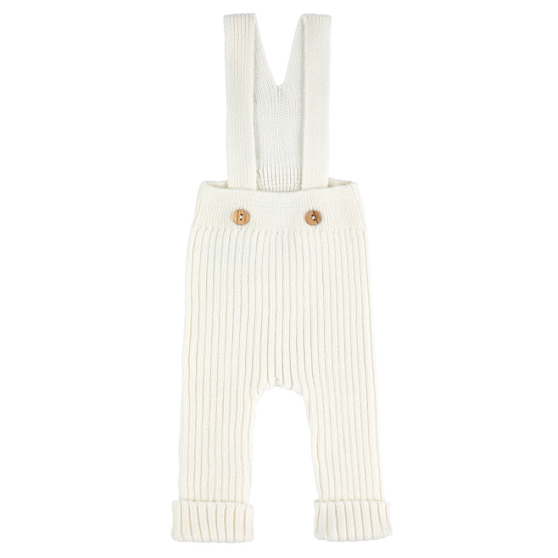 Rib trousers with suspenders CREAM