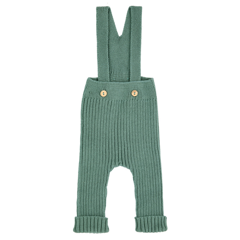 Rib trousers with suspenders LICHEN GREEN