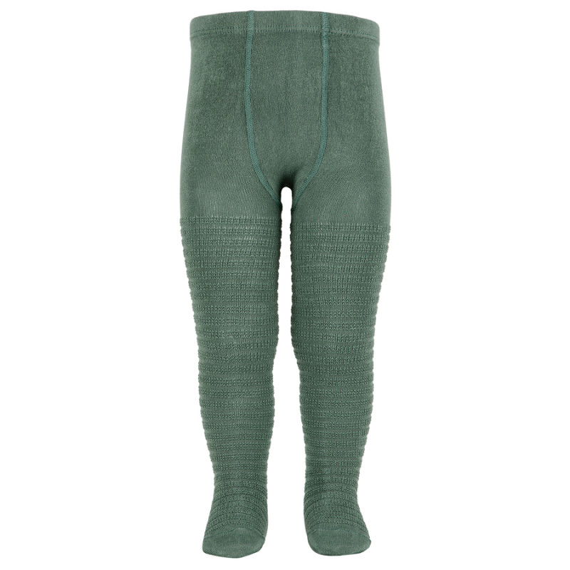 Leotardos con relieve horizontal VERDE LIQUEN