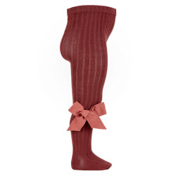 Ribbed tights with micro...