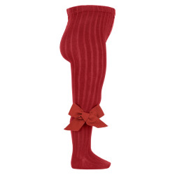 Ribbed tights with micro...