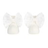 Baby booties with bobbin lace bow CREAM