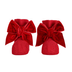 Baby booties with velvet...
