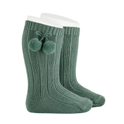 Warm cotton rib knee socks...