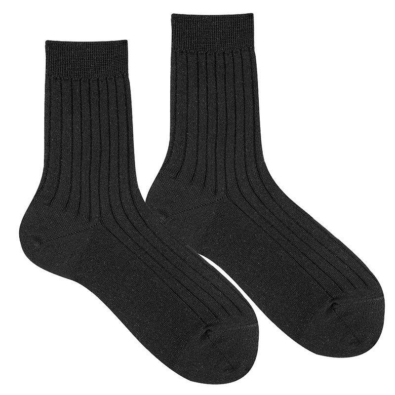 Mitjons curts canalé de llana merino extrafina