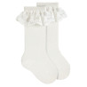 Bobbin lace knee socks