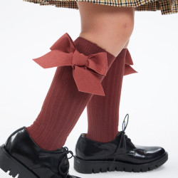 Ribbed knee socks with...