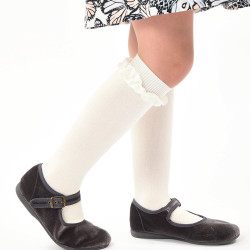 Knee socks with velvet...