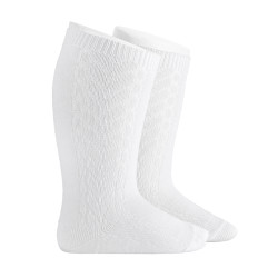Side patterned knee socks