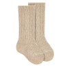 Warm cotton textured knee socks