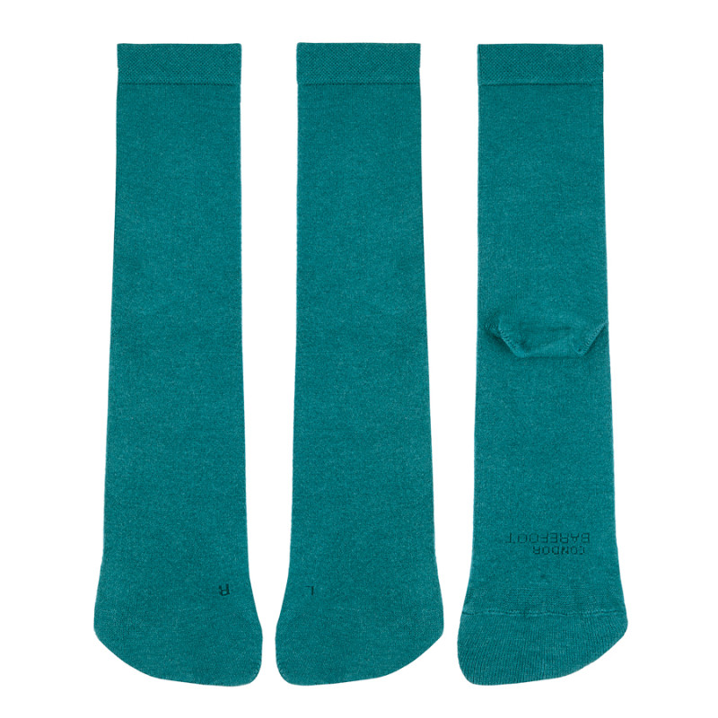 Bamboo barefoot plain stitch woman socks PEACOCK