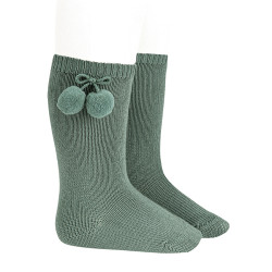 Warm cotton knee socks with...