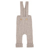 Merino wool blend rib trousers with suspenders NOUGAT