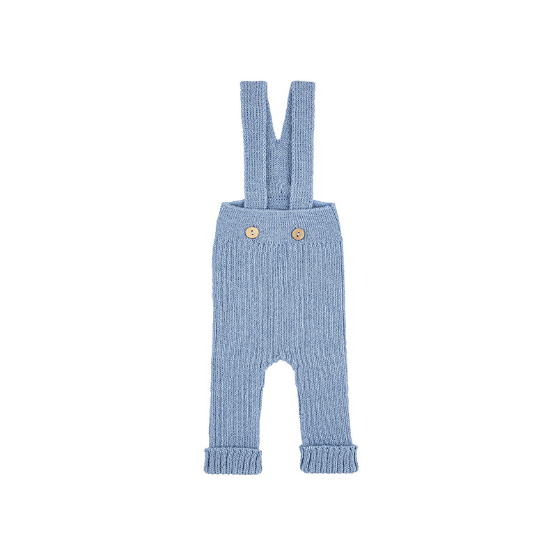 Pantalones canalé mezcla lana merino contirantes AZUL AIRE