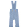 Pantaloni in misto merino a coste con bretelle BLU ARIA