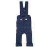 Merino wool blend rib trousers with suspenders NAVY BLUE