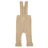 Merino wool blend rib trousers with suspenders BISCUIT
