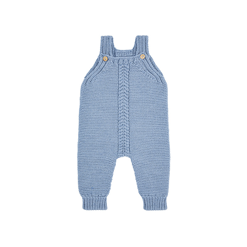 Ranita mezcla lana merino con trenzado central AZUL AIRE