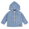 Merino wool blend hooded cardigan AIR BLUE