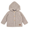 Merino wool blend hooded cardigan NOUGAT