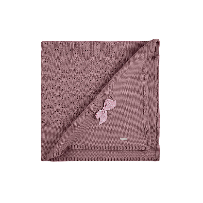 Toquilla punto bobo calada con lazo flores liberty IRIS