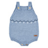 Merino wool blend romper with border detail AIR BLUE