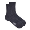 Calcetines mujer canalé lana merino extrafina AZUL OSCURO