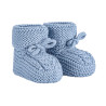 Wool baby aran stitch booties AIR BLUE
