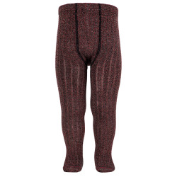 Bright yarn tights with rib...