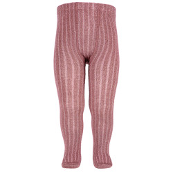 Bright yarn tights with rib...