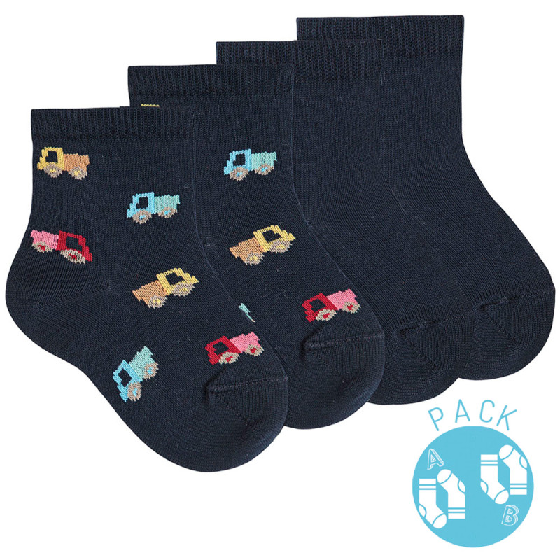 Pack: 1 pair truck + 1 pair plain stitchsocks NAVY BLUE