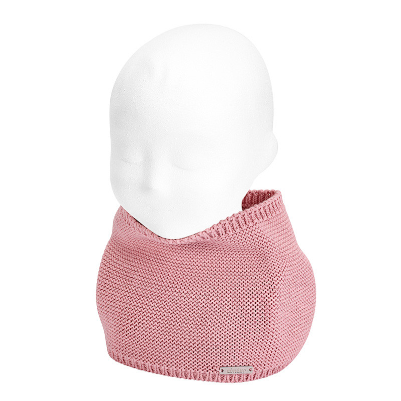 Baby garter stitch snood scarf PALE PINK
