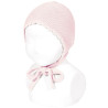 Classic garter stitch bonnet PINK