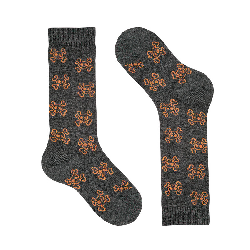 Skull fantasy knee-high socks ANTHRACITE