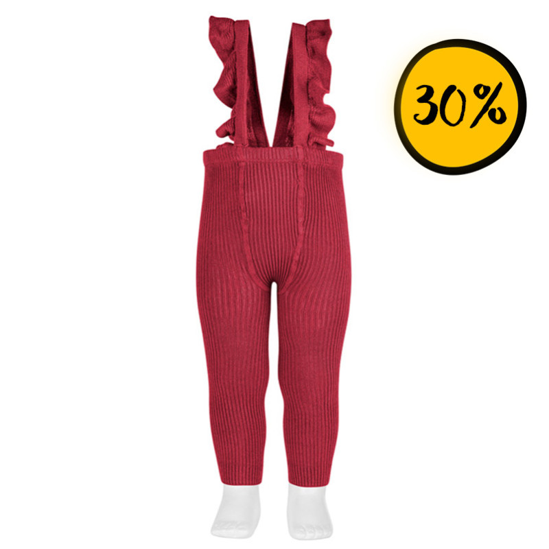 Leggings algodão com suspensórios babados BORGOHA